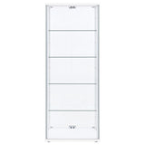 Delphinium 4-Shelf Clear Glass Curio Display Cabinet White