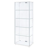 Delphinium 4-Shelf Clear Glass Curio Display Cabinet White