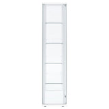 Delphinium 4-Shelf Clear Glass Curio Display Cabinet White