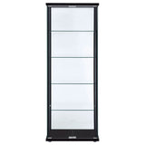Delphinium 4-Shelf Clear Glass Curio Display Cabinet Black - Tampa Furniture Outlet