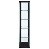 Delphinium 4-Shelf Clear Glass Curio Display Cabinet Black - Tampa Furniture Outlet