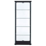 Delphinium 4-Shelf Clear Glass Curio Display Cabinet Black - Tampa Furniture Outlet
