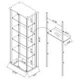 Delphinium 4-Shelf Clear Glass Curio Display Cabinet Black - Tampa Furniture Outlet