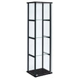Tampa Furniture Outlet - Coaster - Cyclamen 4-shelf Clear Glass Curio Display Cabinet Black - 950171