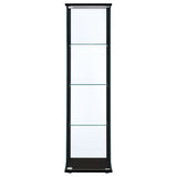 Cyclamen 4-shelf Clear Glass Curio Display Cabinet Black - Tampa Furniture Outlet