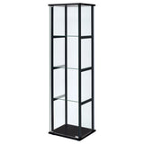 Cyclamen 4-shelf Clear Glass Curio Display Cabinet Black - Tampa Furniture Outlet