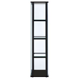 Cyclamen 4-shelf Clear Glass Curio Display Cabinet Black - Tampa Furniture Outlet