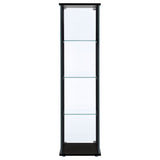 Cyclamen 4-shelf Clear Glass Curio Display Cabinet Black - Tampa Furniture Outlet