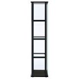 Cyclamen 4-shelf Clear Glass Curio Display Cabinet Black - Tampa Furniture Outlet