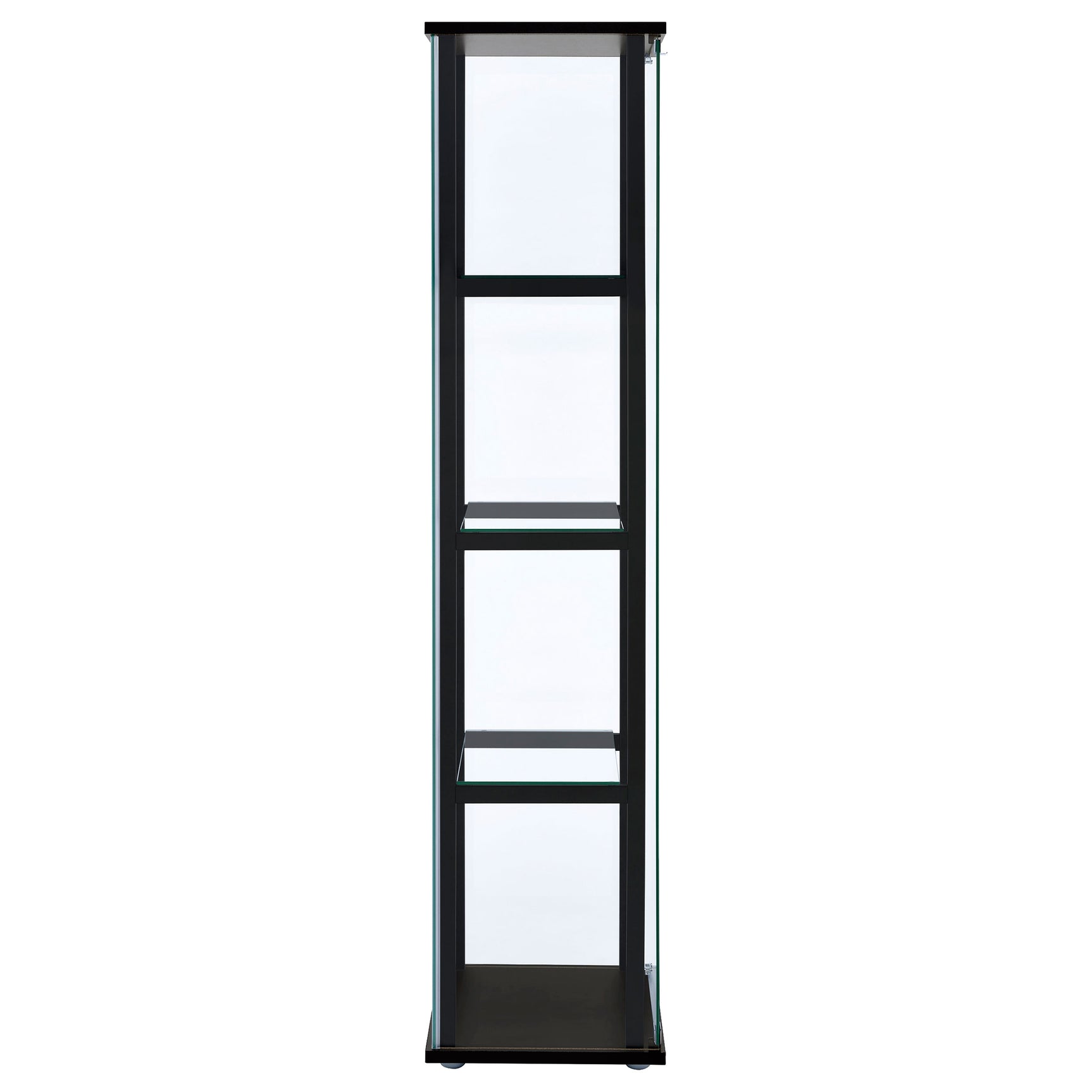 Cyclamen 4-shelf Clear Glass Curio Display Cabinet Black - Tampa Furniture Outlet