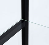 Cyclamen 4-shelf Clear Glass Curio Display Cabinet Black - Tampa Furniture Outlet
