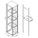 Cyclamen 4-shelf Clear Glass Curio Display Cabinet Black - Tampa Furniture Outlet