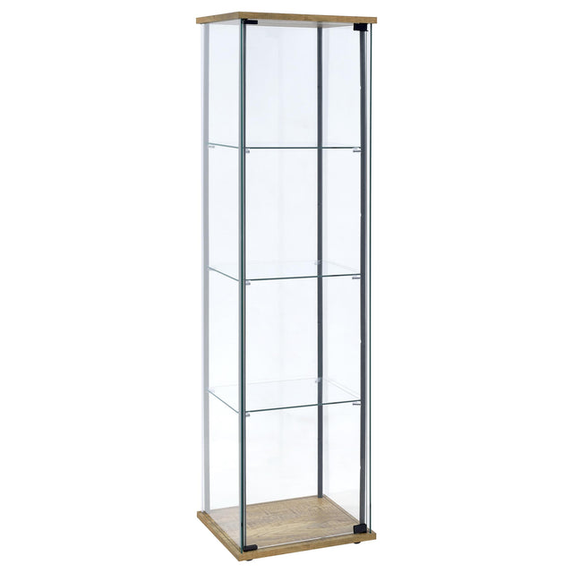 Tampa Furniture Outlet - Coaster - Bellatrix 3-shelf Clear Glass Curio Cabinet Mango - 950172MGO
