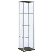 Tampa Furniture Outlet - Coaster - Bellatrix 3-shelf Clear Glass Curio Cabinet Cappuccino - 950172