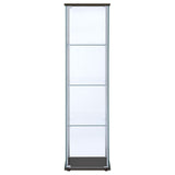 Bellatrix 3-shelf Clear Glass Curio Cabinet Cappuccino - Tampa Furniture Outlet