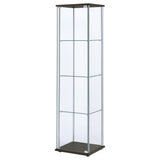 Bellatrix 3-shelf Clear Glass Curio Cabinet Cappuccino - Tampa Furniture Outlet