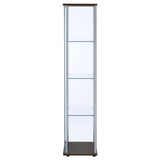 Bellatrix 3-shelf Clear Glass Curio Cabinet Cappuccino - Tampa Furniture Outlet