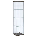 Bellatrix 3-shelf Clear Glass Curio Cabinet Cappuccino - Tampa Furniture Outlet