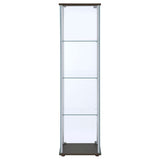 Bellatrix 3-shelf Clear Glass Curio Cabinet Cappuccino - Tampa Furniture Outlet