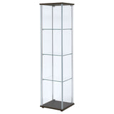 Bellatrix 3-shelf Clear Glass Curio Cabinet Cappuccino - Tampa Furniture Outlet