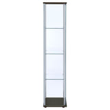 Bellatrix 3-shelf Clear Glass Curio Cabinet Cappuccino - Tampa Furniture Outlet
