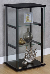 Cyclamen 3-shelf Clear Glass Curio Display Cabinet Black - Tampa Furniture Outlet