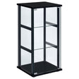 Tampa Furniture Outlet - Coaster - Cyclamen 3-shelf Clear Glass Curio Display Cabinet Black - 950179