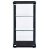 Cyclamen 3-shelf Clear Glass Curio Display Cabinet Black - Tampa Furniture Outlet
