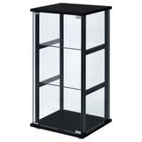 Cyclamen 3-shelf Clear Glass Curio Display Cabinet Black - Tampa Furniture Outlet
