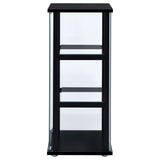 Cyclamen 3-shelf Clear Glass Curio Display Cabinet Black - Tampa Furniture Outlet