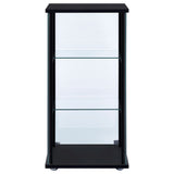 Cyclamen 3-shelf Clear Glass Curio Display Cabinet Black - Tampa Furniture Outlet