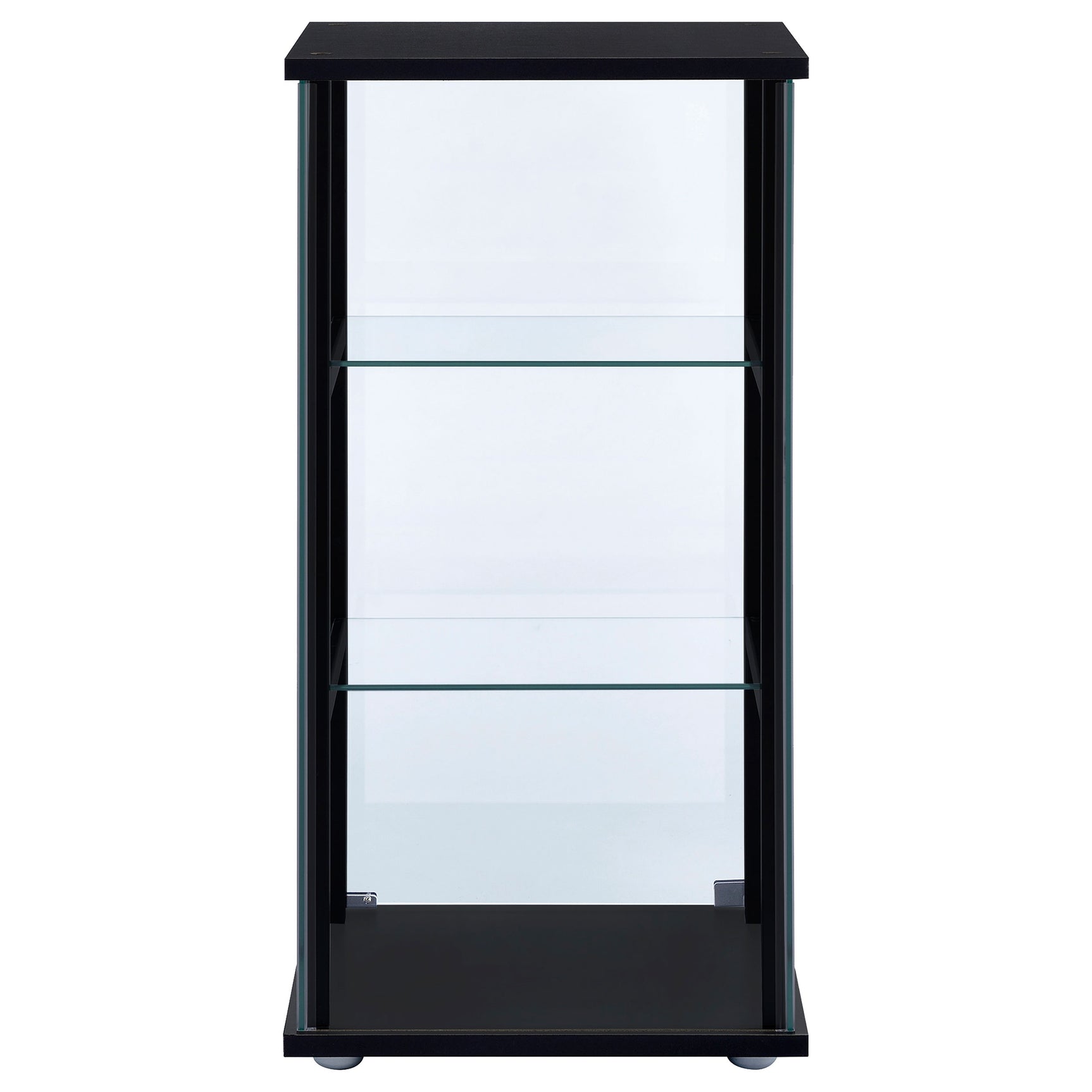 Cyclamen 3-shelf Clear Glass Curio Display Cabinet Black - Tampa Furniture Outlet