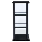 Cyclamen 3-shelf Clear Glass Curio Display Cabinet Black - Tampa Furniture Outlet