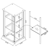 Cyclamen 3-shelf Clear Glass Curio Display Cabinet Black - Tampa Furniture Outlet