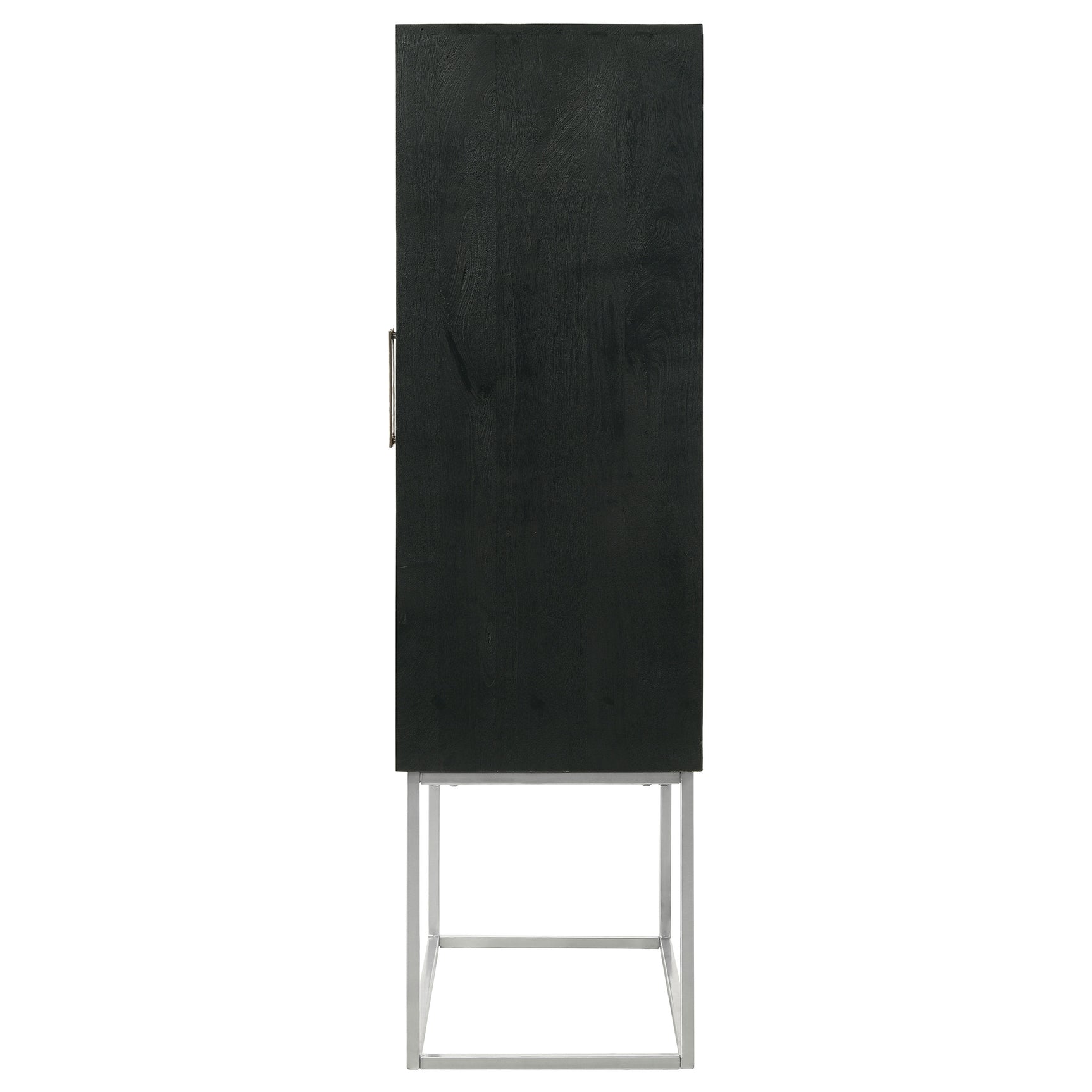 Borman 2-door Home Bar Cabinet Wine Storage Walnut and Black - Tampa Furniture Outlet