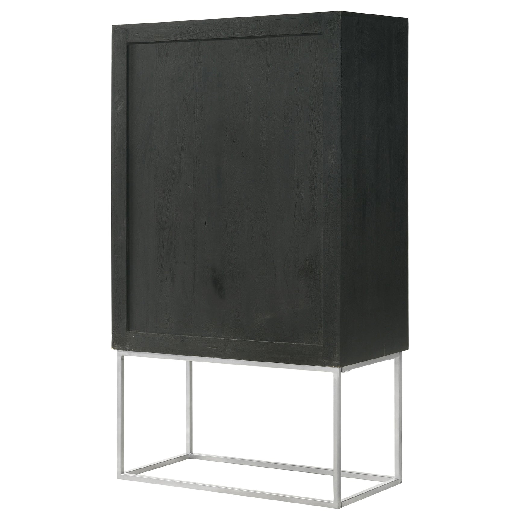 Borman 2-door Home Bar Cabinet Wine Storage Walnut and Black - Tampa Furniture Outlet