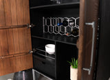 Borman 2-door Home Bar Cabinet Wine Storage Walnut and Black - Tampa Furniture Outlet