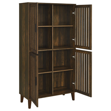 Elouise 4-door Engineered Wood Tall Accent Cabinet Dark Pine - Tampa Furniture Outlet