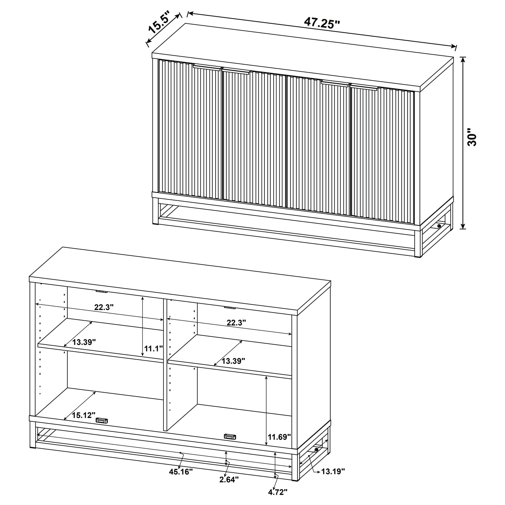 Ryatt 4-door Engineered Wood Accent Cabinet Dark Pine - Tampa Furniture Outlet