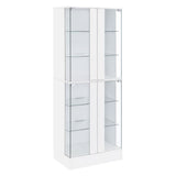 Tampa Furniture Outlet - Coaster - Cabra 4-door LED Curio Display Cabinet White High Gloss - 950397