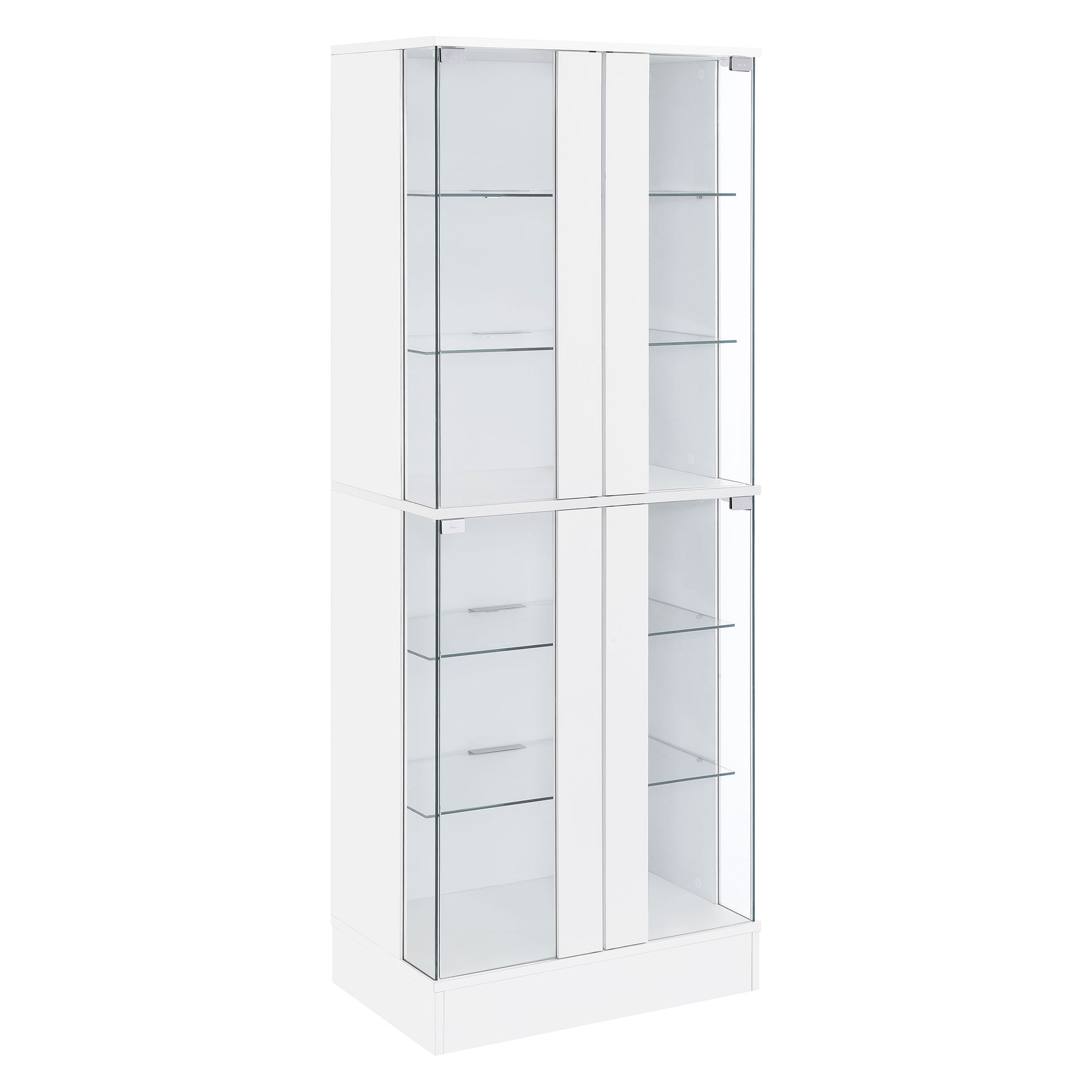 Tampa Furniture Outlet - Coaster - Cabra 4-door LED Curio Display Cabinet White High Gloss - 950397