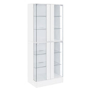 Tampa Furniture Outlet - Coaster - Cabra 4-door LED Curio Display Cabinet White High Gloss - 950397