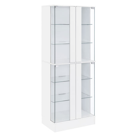 Tampa Furniture Outlet - Coaster - Cabra 4-door LED Curio Display Cabinet White High Gloss - 950397