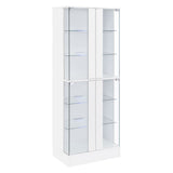 Cabra 4-door LED Curio Display Cabinet White High Gloss - Tampa Furniture Outlet