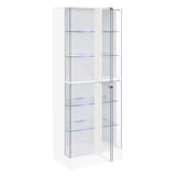 Cabra 4-door LED Curio Display Cabinet White High Gloss - Tampa Furniture Outlet