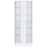 Cabra 4-door LED Curio Display Cabinet White High Gloss - Tampa Furniture Outlet