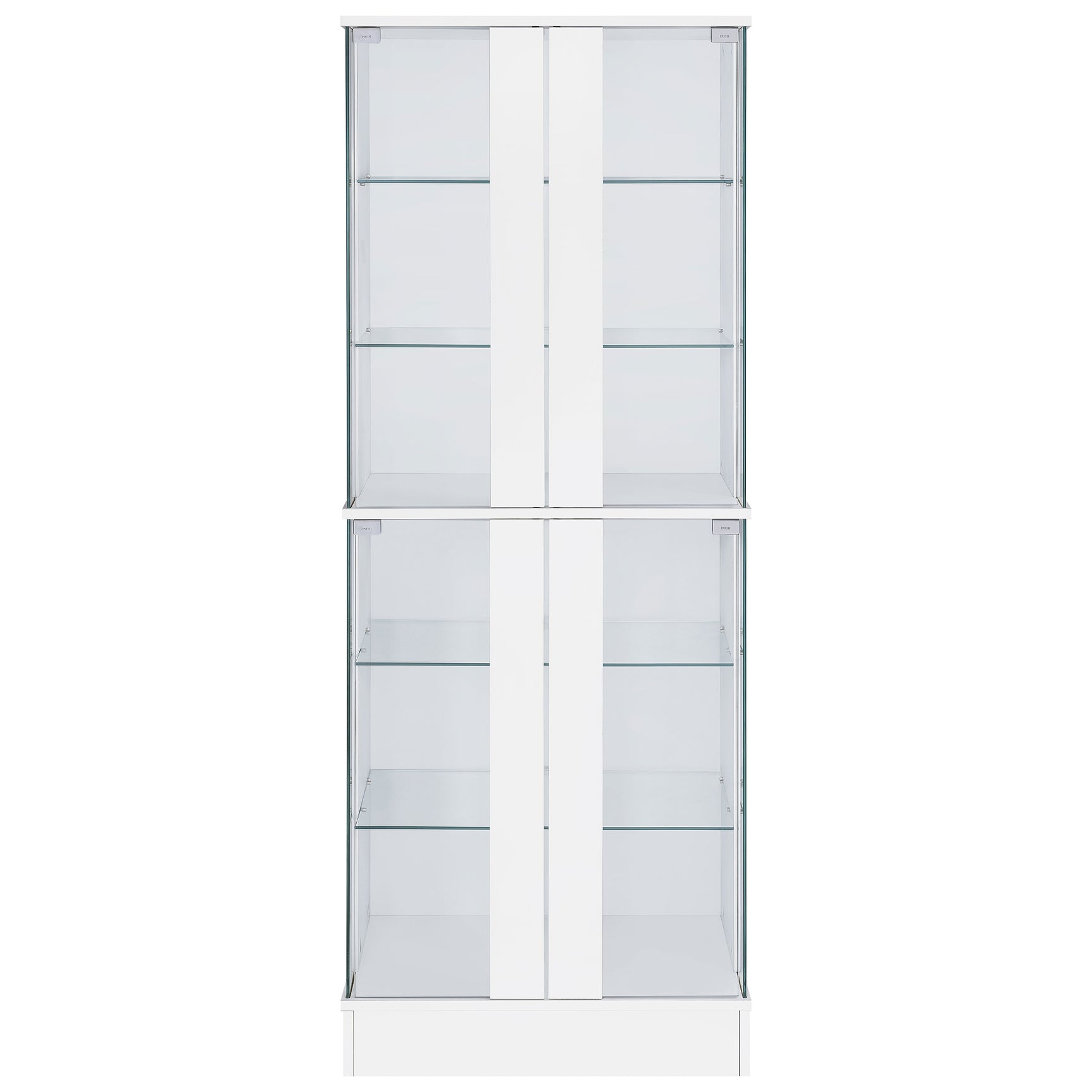 Cabra 4-door LED Curio Display Cabinet White High Gloss - Tampa Furniture Outlet