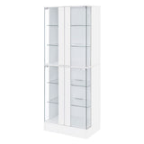 Cabra 4-door LED Curio Display Cabinet White High Gloss - Tampa Furniture Outlet