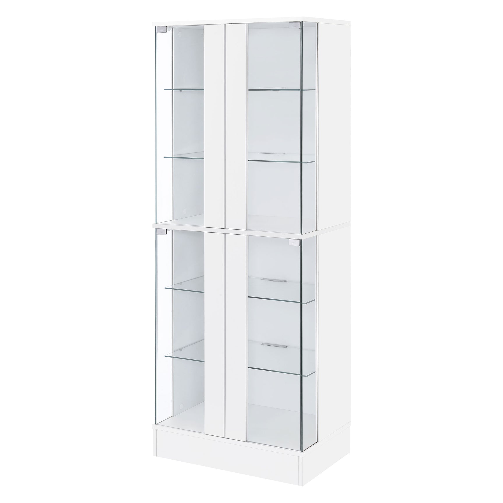 Cabra 4-door LED Curio Display Cabinet White High Gloss - Tampa Furniture Outlet
