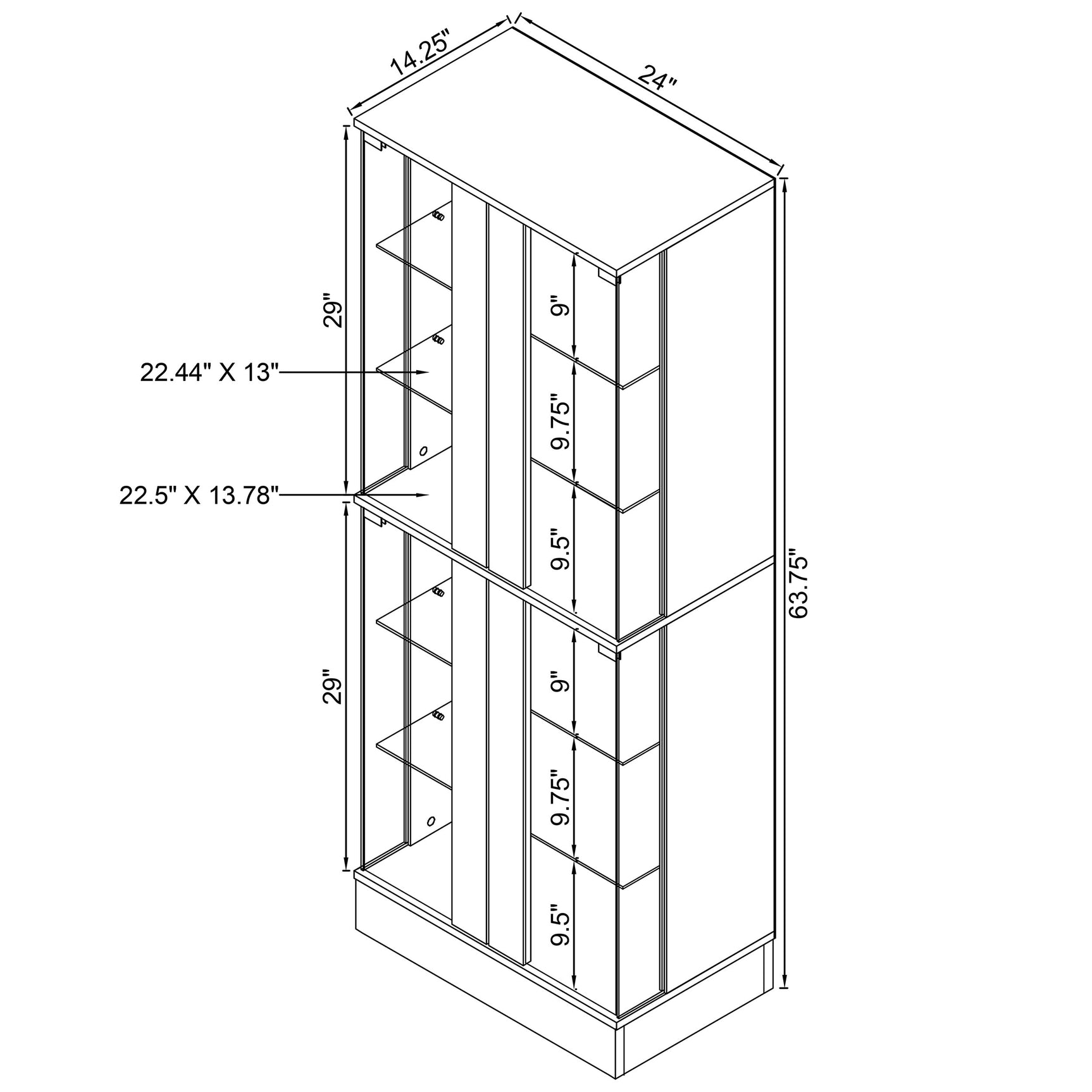 Cabra 4-door LED Curio Display Cabinet White High Gloss - Tampa Furniture Outlet